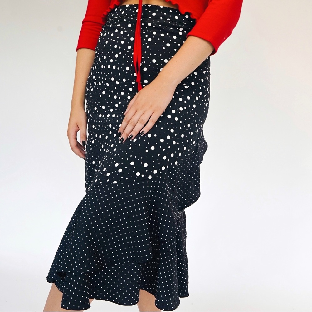Topshop Polka Dot Maxi Skirt